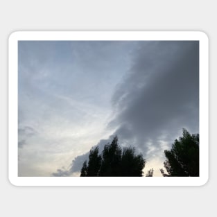 Cloudy sky with trees Sticker